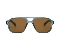 JUJNTNT Gafas de sol cuadradas con forma de flecha y núcleo metálico para hombre y mujer, estilo informal, a la moda, con protección UV400, para viajes (azul té)