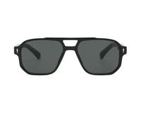 JUJNTNT Gafas de sol cuadradas con forma de flecha y núcleo metálico para hombre y mujer, estilo informal, a la moda, con protección UV400, para viajes (negro y gris)