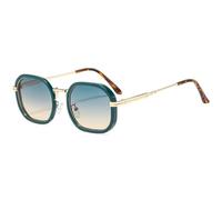 JUJNTNT Gafas de sol cuadradas con patillas metálicas, estilo moderno y elegante para hombre y mujer, montura geométrica gruesa, ligeras y cómodas, C7, talla única.