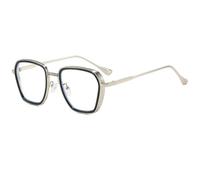 JUJNTNT Gafas de sol cuadradas de metal para hombre y mujer, montura dorada, aro negro, lentes grises, estilo retro, ligeras, con almohadillas nasales ajustables, gafas de moda, C12, talla única