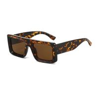 JUJNTNT Gafas de sol cuadradas de moda para mujer, con protección UV400, estilo retro, estilo punk, con estampado de leopardo (té de leopardo).