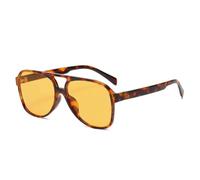 JUJNTNT Gafas de sol cuadradas de moda para mujer, estilo retro punk, con protección UV400 (naranja leopardo)