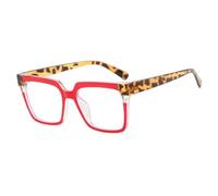 JUJNTNT Gafas de sol cuadradas de montura grande con colores a juego para mujer (rojas)