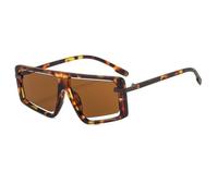JUJNTNT Gafas de sol cuadradas extragrandes con parte superior plana, montura gruesa, estilo escudo, modernas, para mujeres y hombres, con protección UV, C2, talla única.