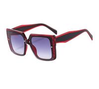 JUJNTNT Gafas de sol cuadradas extragrandes para mujer y hombre, montura gruesa, estilo retro, protección UV, montura grande, C2, talla única.