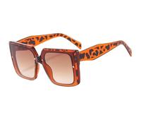 JUJNTNT Gafas de sol cuadradas extragrandes para mujer y hombre, montura gruesa, estilo retro, protección UV, montura grande, C4, talla única.