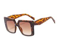 JUJNTNT Gafas de sol cuadradas extragrandes para mujer y hombre, montura gruesa, estilo retro, protección UV, montura grande, C3, talla única.