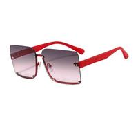 JUJNTNT Gafas de sol cuadradas extragrandes sin montura con lentes planas, estilo moderno para hombre y mujer, ligeras, protección UV, C5, talla única.
