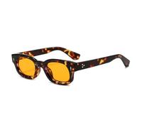 JUJNTNT Gafas de sol cuadradas retro con montura pequeña para hombre y mujer, para fotografía callejera, decorativas, anti-UV (naranja carey)