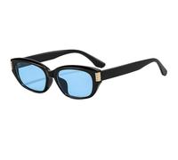 JUJNTNT Gafas de sol cuadradas retro, gafas de moda con montura gruesa para mujer y hombre, gafas de sol clásicas con montura ancha y detalles metálicos, protección UV, C7, talla única