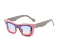 JUJNTNT Gafas de sol cuadradas únicas para mujer, unisex, de color patchwork, estilo retro, a la moda, para hombre, UV400 (rosa)