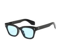 JUJNTNT Gafas de sol estilo ojo de gato con protección UV400 para mujer, estilo retro con remaches decorativos, para hombre y mujer (negro y azul)