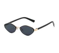 JUJNTNT Gafas de sol estilo ojo de gato, estilo retro, sencillas y de estilo moderno, con montura pequeña, accesorios de uso diario para hombres y mujeres (negro)