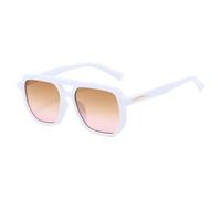 JUJNTNT Gafas de sol negras extragrandes de moda con doble puente, estilo retro moderno con detalles metálicos en las patillas (MULTI)