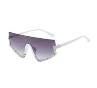 JUJNTNT Gafas de sol para hombre y mujer, de lujo, con una sola lente y media montura metálica, aspecto único, para exteriores, estilo retro (C4 gris plateado)