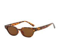 JUJNTNT Gafas de sol pequeñas de ojo de gato para mujer, estilo vintage, color té, UV400 (té de leopardo)