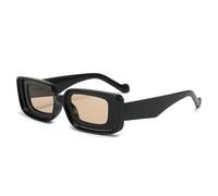 JUJNTNT Gafas de sol rectangulares de color caramelo para hombre y mujer, estilo vintage punk (champán negro)
