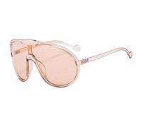 JUJNTNT Gafas de sol redondas de gran tamaño para hombre y mujer, con lentes de una sola pieza, modernas, UV400 (champán)