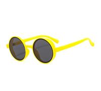 JUJNTNT Gafas de sol redondas de moda populares para mujer, estilo retro punk, para hombre, con protección UV400 (amarillo y gris).