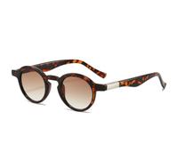 JUJNTNT Gafas de sol redondas pequeñas de moda, de doble color, para mujer, estilo retro, con degradado transparente, UV400, para hombre y estilo punk (con degradado de leopardo).