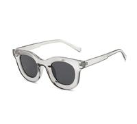 JUJNTNT Gafas de sol redondas y coloridas para mujer, estilo retro, con protección UV400, para hombre (gris)