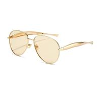 JUJNTNT Gafas de sol retro de lujo a la moda para mujer y hombre, con protección UV400 (champán)