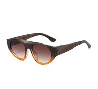 JUJNTNT Gafas de sol retro para hombre y mujer, con protección UV400, degradado de doble color, estilo punk (gris, naranja y té)