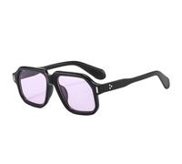 JUJNTNT Gafas de sol retro para hombre y mujer, estilo punk, con protección UV400 y remaches (negro y morado).
