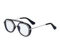 JUJNTNT Gafas de sol retro redondas de doble puente para hombre y mujer - Montura de acetato, lentes degradadas UV400, gafas ligeras para moda y actividades al aire libre, C5, Talla única