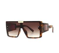 JUJNTNT Gafas de sol unisex extragrandes, resistentes al viento, estilo punk, montura cuadrada grande, deportivas, protección UV400 (leopardo)