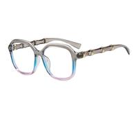 JUJNTNT Gafas extragrandes para hombre y mujer, estilo retro, cuadradas, con lentes transparentes y elegantes patillas metálicas con efecto bambú, C5, talla única.