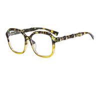 JUJNTNT Gafas extragrandes para hombre y mujer, estilo retro, cuadradas, con lentes transparentes y elegantes patillas metálicas con efecto bambú, C2, talla única.