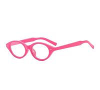 JUJNTNT Gafas ovaladas de montura pequeña retro, modernas y versátiles para mujer (rojo rosa)