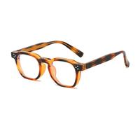 JUJNTNT Gafas retro literarias con montura, lentes de bloqueo de alta resistencia y durabilidad (marrón)