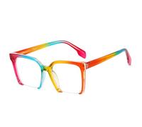 JUJNTNT Gafas retro semi-sin montura para mujer, con bisagra de resorte y montura de leopardo colorida para hombre (coloridas)