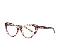 JUJNTNT Montura de gafas con bisagra de resorte para mujer, estilo ojo de gato (ámbar)
