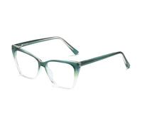 JUJNTNT Montura de gafas de ojo de gato para hombre y mujer, con bisagra de resorte retro transparente a la moda (gradiente verde transparente)