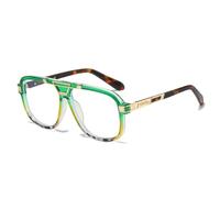 JUJNTNT Montura de gafas para hombre y mujer, gafas vintage (verde amarillo)