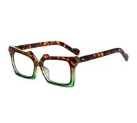 JUJNTNT Montura geométrica cuadrada para gafas de hombre y mujer, gruesa, a la moda, estilo retro, ligera, duradera, cómoda, C2, talla única.