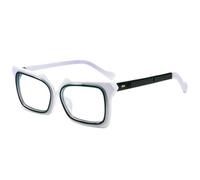 JUJNTNT Montura geométrica cuadrada para gafas de hombre y mujer, gruesa, a la moda, estilo retro, ligera, duradera, cómoda, C5, talla única.