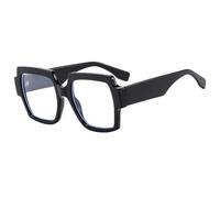 JUJNTNT Montura geométrica cuadrada para gafas de hombre y mujer, lentes gruesas transparentes, estilo retro, ligeras y cómodas, C1, talla única.
