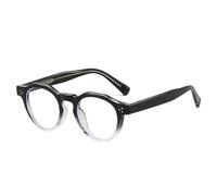 JUJNTNT Montura ovalada para gafas, con remaches metálicos, para hombre y mujer, clásica, adecuada para gafas graduadas (negro transparente).
