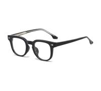 JUJNTNT Monturas de gafas cuadradas para mujer y hombre, unisex, con núcleo de acero inoxidable (negro)