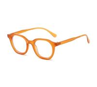 JUJNTNT Monturas de gafas ovaladas simples y retro para hombre y mujer, modernas y versátiles (naranja)