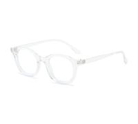JUJNTNT Monturas de gafas ovaladas simples y retro para hombre y mujer, modernas y versátiles (transparentes).