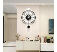 JUJUDA Reloj de pared grande para decoración de sala de estar, moderno y silencioso, reloj de pared de péndulo para el hogar, cocina, dormitorio, reloj de pared grande, sin tictac, funciona con pilas,
