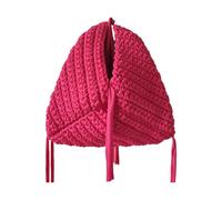 JUJUFREE Bolsa triangular tejida a mano de color caramelo, multiuso, práctica bolsa de noche de poliéster ligera