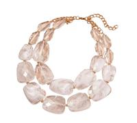 JUJUFREE Collar ajustable de cadena de clavícula de acrílico de doble capa para mujer, joyería de vacaciones