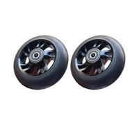 JUJUFREE Rueda de aleación de aluminio de 100 mm, neumáticos de poliuretano de alto rebote con rodamiento antibloqueo para monopatines y scooters