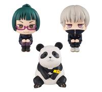 Pack 3 figuras megahouse look up jujutsu kaisen maki toge panda gift set